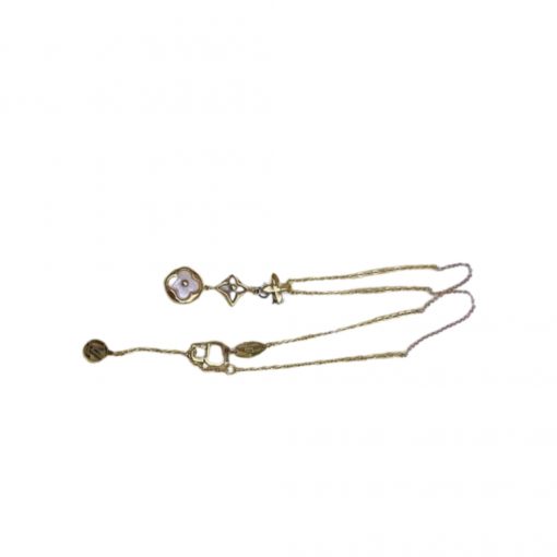 Louis Vuitton Color Blossom Lariat White Mother-Of-Pearl And Diamond Necklace Q94262