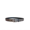 Louis Vuitton Belt Monogram Leather Brown Silver Hardware 35Mm