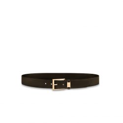 Louis Vuitton Lv City Pin Belt Gold Hardware Black 35Mm