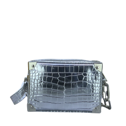 Louis Vuitton Mini Soft Trunk Crocodilian Silver Leather 18.5Cm N80956