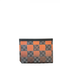 Louis Vuitton Discovery Pochette Damier Graphite Orange Clutch 27Cm N60412