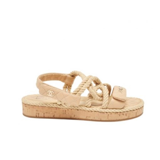 Chanel Rope Sandals Strap Biege - Image 8