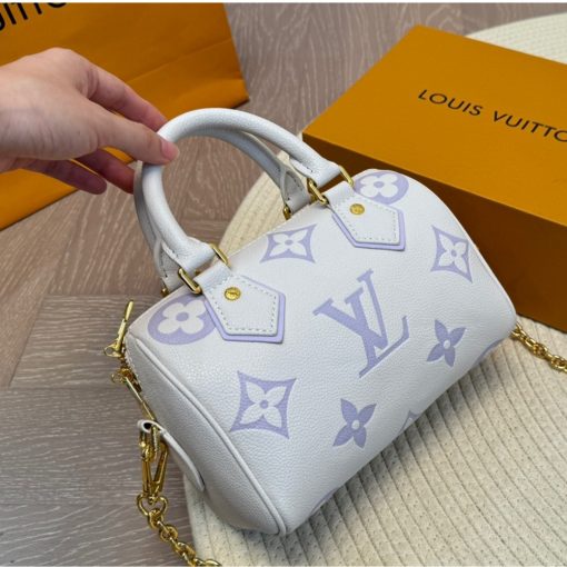 Louis Vuitton Speedy Bandouliere 20 White And Pale Lavender 20Cm - Image 4