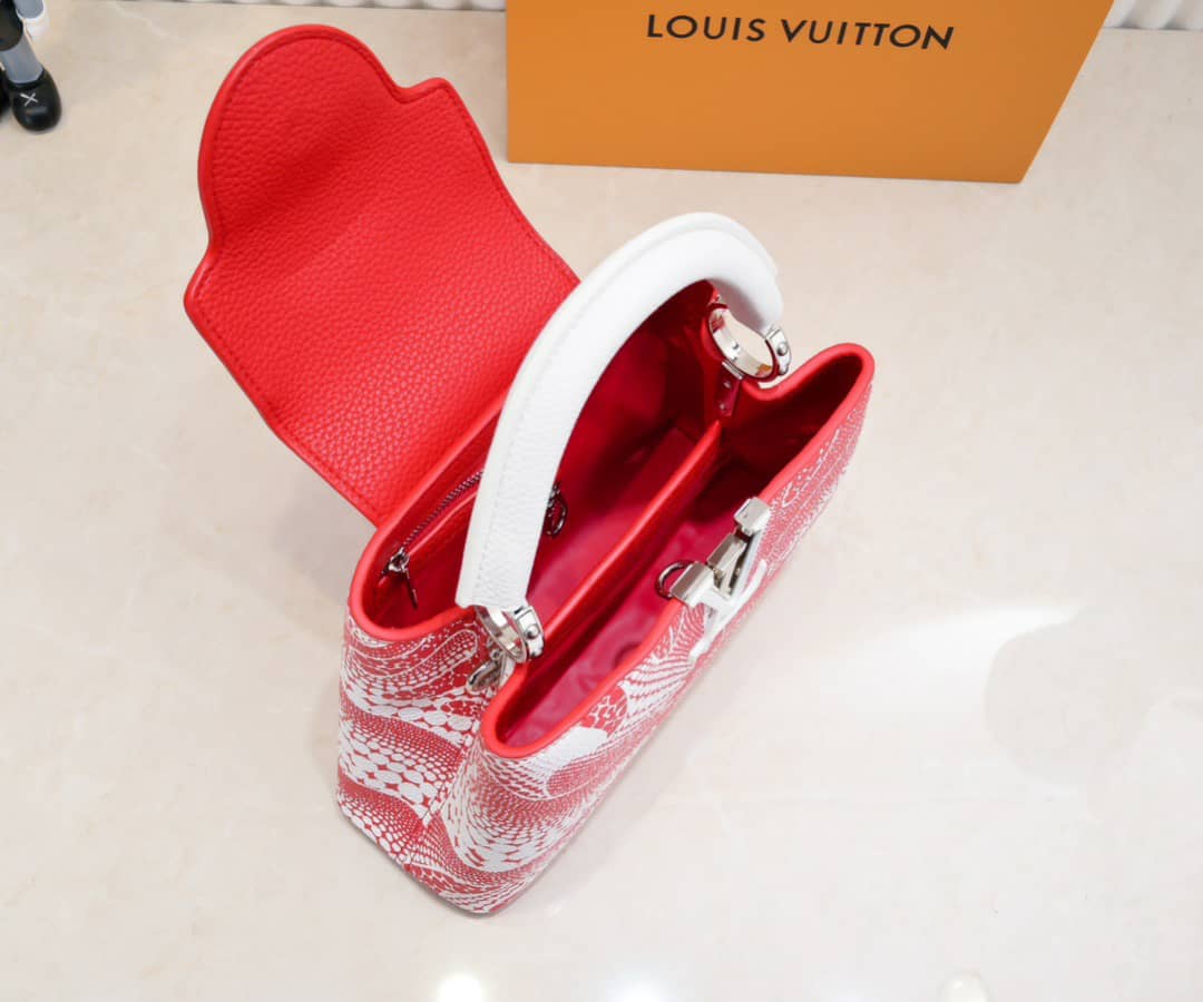 Louis Vuitton X Yayoi Kusama Flower Capucines Bb Bags Red And White M21704 - Image 9