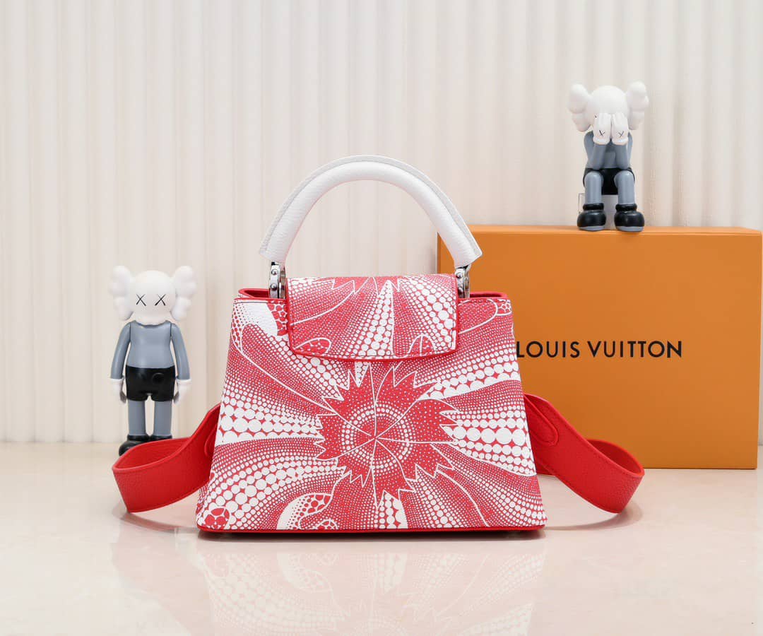 Louis Vuitton X Yayoi Kusama Flower Capucines Bb Bags Red And White M21704 - Image 4