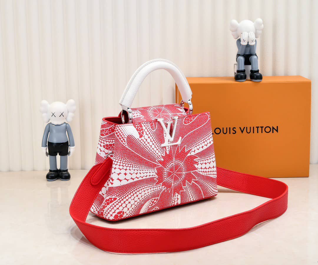 Louis Vuitton X Yayoi Kusama Flower Capucines Bb Bags Red And White M21704 - Image 3