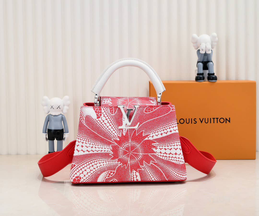 Louis Vuitton X Yayoi Kusama Flower Capucines Bb Bags Red And White M21704 - Image 2