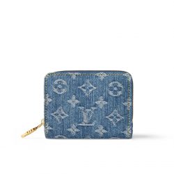 Louis Vuitton Lou Wallet Monogram Denim Blue 11Cm M83160