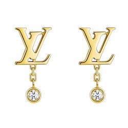 Louis Vuitton Gold And Diamond Earrings Q96495