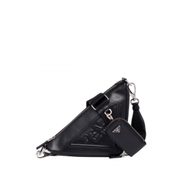 Prada Triangle Leather Mini Bag Black 27Cm 1Bh190 2Bya F0002 V Bro