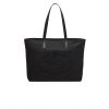 Prada Nylon Tote With Embroidered Logo Black 32Cm