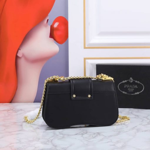 Prada Sidonie Saffiano Leather Bag In Black 24Cm - Image 3
