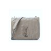 Saint Laurent Niki Vintage Leather Chain Wallet Grey 19Cm