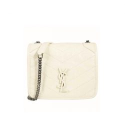Saint Laurent Niki Vintage Leather Chain Wallet Cream 19Cm