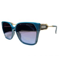 Gucci Square Sunglasses Gold Blue