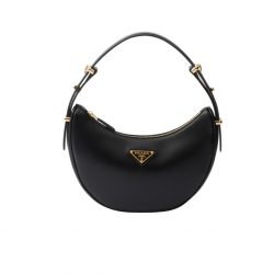 Prada Arque Leather Shoulder Bag Black 23Cm 1Bc194 Ask F0002 V Ooo