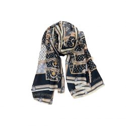 Louis Vuitton Lv Monogram Scarf Black 90Cm