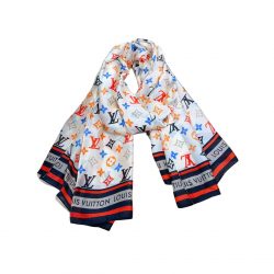 Louis Vuitton Colorful Monogram Scarf White 180Cm