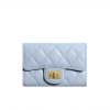 Chanel 2.55 Flap Card Holder Light Blue Wallet