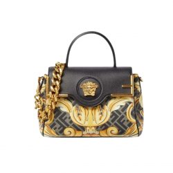 Versace X Fendi Fendace La Medusa Medium Handbag Black