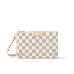Louis Vuitton Damier Azur Double Zip Pochette 20Cm N60460