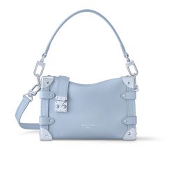 Louis Vuitton Side Trunk Mm Grained Calf Leather Bleu Olympe 23Cm M25067