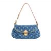 Louis Vuitton Pleaty Handbag Monogram Denim Blue 26Cm M95050
