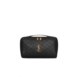 Saint Laurent Gaby Vanity Case In Quilted Lambskin Black 24Cm 7531711El071000