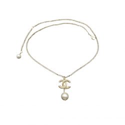Chanel Cc Pearl Gold Necklace