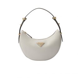 Prada Arque Leather Shoulder Bag White 23Cm 1Bc194 Ask F0Pg7 V Ooo