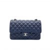 Chanel Medium Caviar Double Flap 23Cm Navy Blue A01113