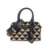 Prada Symbole Embroidered Fabric Top-Handle Black