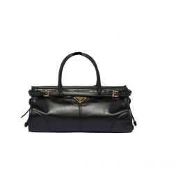 Prada Medium Leather Handbag Black 32Cm 1Ba426 2Cyr F0002 V Moo