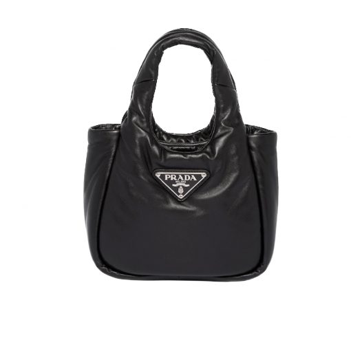 Prada Padded Soft Leather Bag Geranium Black 19Cm 1Ba359 2Dyi F0002 V Ovo
