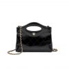 Chanel 24C Mini 31 Clutch With Chain Shiny Calfskin Black 24Cm