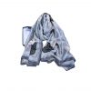 Chanel Cc Square Silk Scarf With Flower Light Blue 90Cm