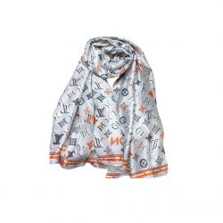 Louis Vuitton Monogram Dots And Stripes Scarf Gray 180Cm