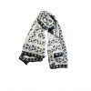 Chanel Flower Silk Square Scarf And Cc Logo White 90Cm