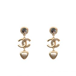 Chanel Cc Gold Earrings