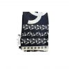 Chanel Flower Silk Square Scarf And Cc Logo Black 90Cm