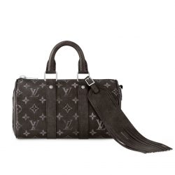 Louis Vuitton Keepall Bandouliere 25 Bag Monogram Brushed Cowhide Black 25Cm M11595