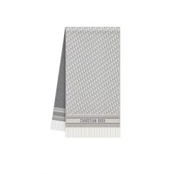 Dior Oblique Scarf Ecru And Gray Cashmere 25Cdo309I093 C810