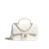 Chanel Mini Flap Bag With Top Handle White As2431