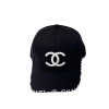 Chanel Cc Cotton Baseball Cap Black