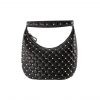 Valentino Rockstud Spike Leather Hobo Bag Black 28Cm 3W2B0M32Was