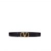 Valentino Garavani Leather Belt Vlogo Reversible Black 40Mm