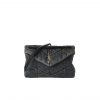Saint Laurent Puffer Medium In Suede And Denim Black 30Cm