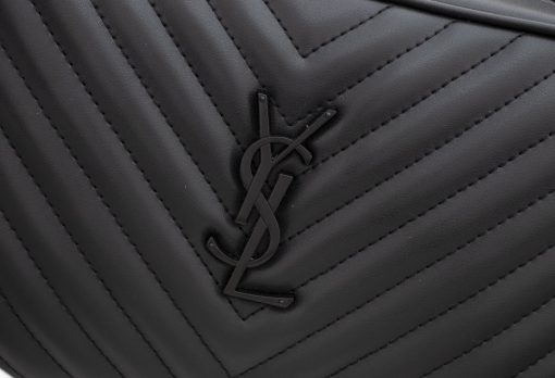 Saint Laurent Lou Camera Bag In Quilted Black Noir Leather 23Cm 612544Dv7081000 - Image 2