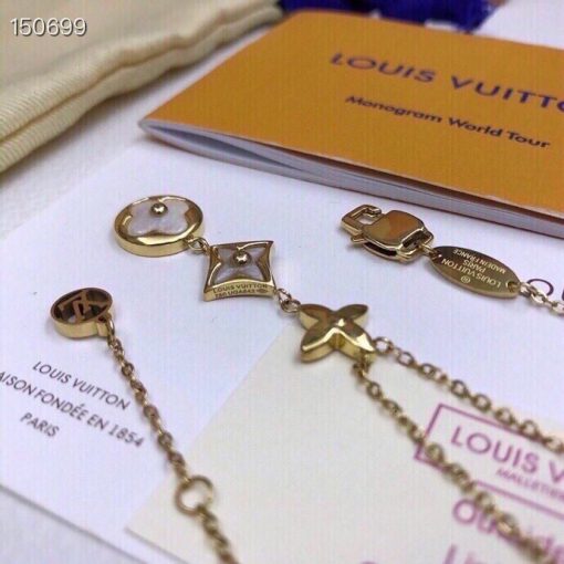 Louis Vuitton Color Blossom Lariat White Mother-Of-Pearl And Diamond Necklace Q94262 - Image 3