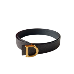Dior Leather Belt With D Logo Black 35Mm